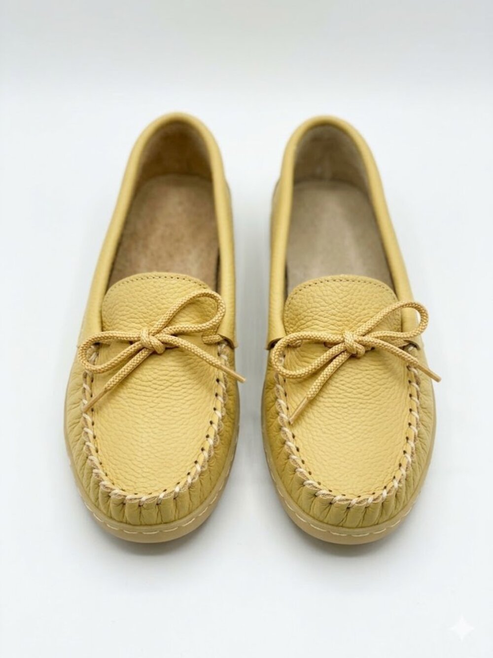 🇨🇦 Martino Canada Leather Moccasin Loafers Butter Yellow Women’s Size 8 🇨🇦